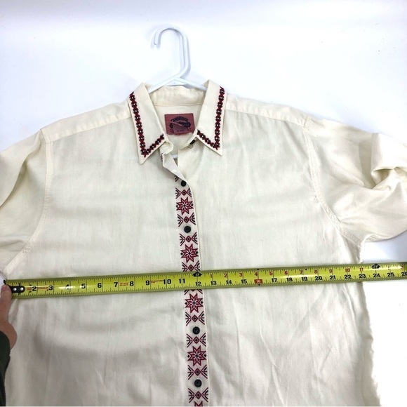 Vintage Western Shirt Cambridge Country Store Cotton Southwest Embroidered Large - Picture 7 of 9